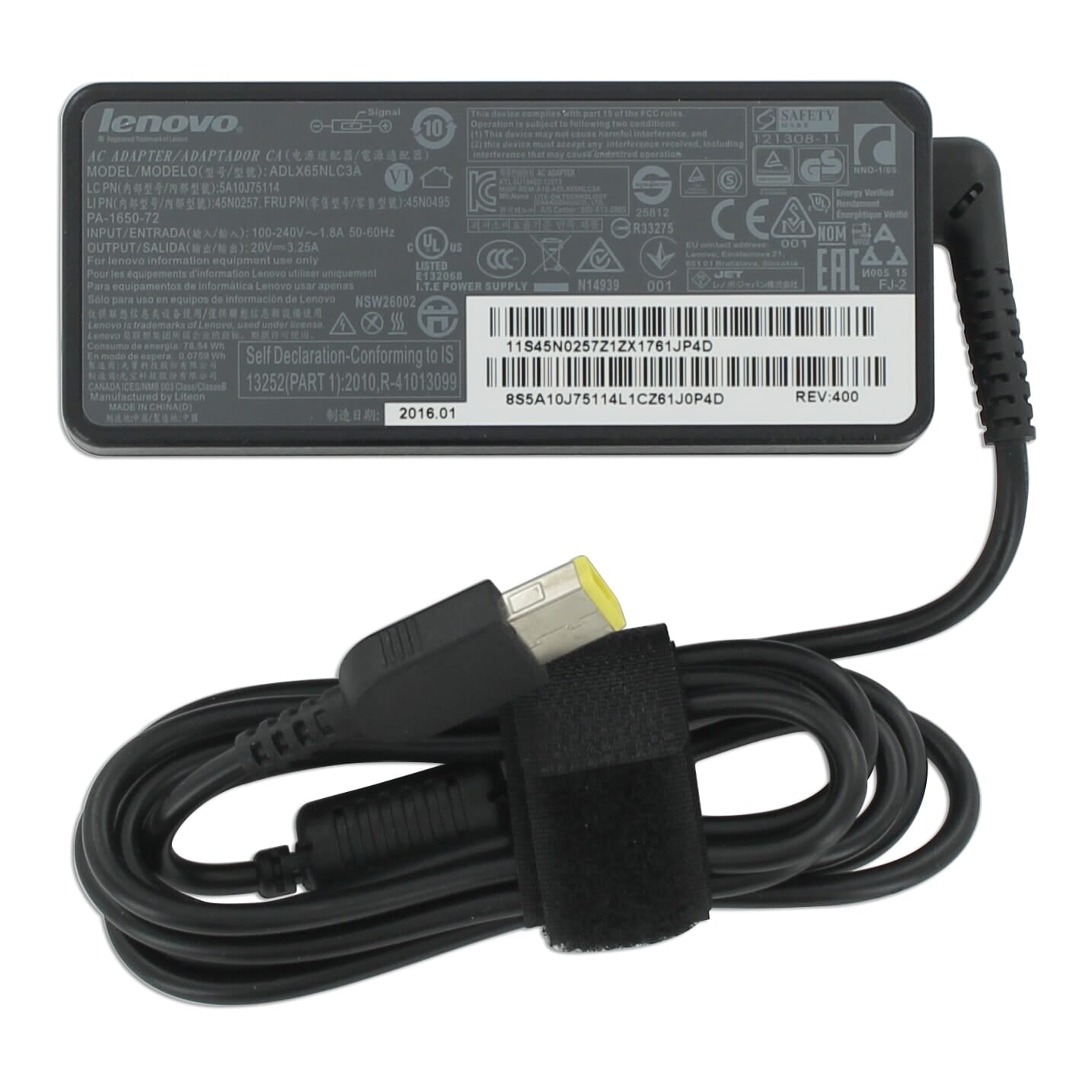 Lenovo Laptop AC Adapter 65W Square