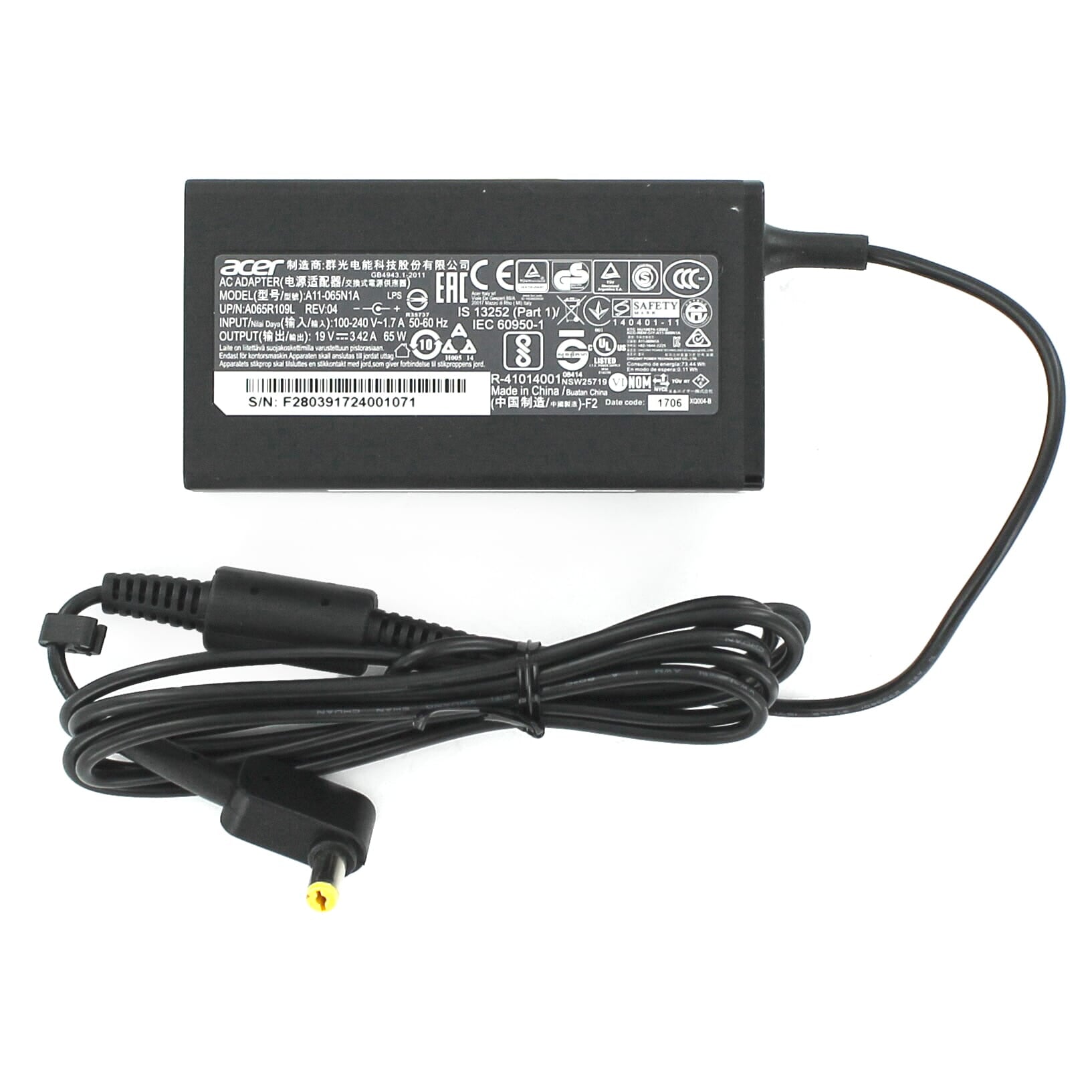 Acer Laptop AC Adapter 65W