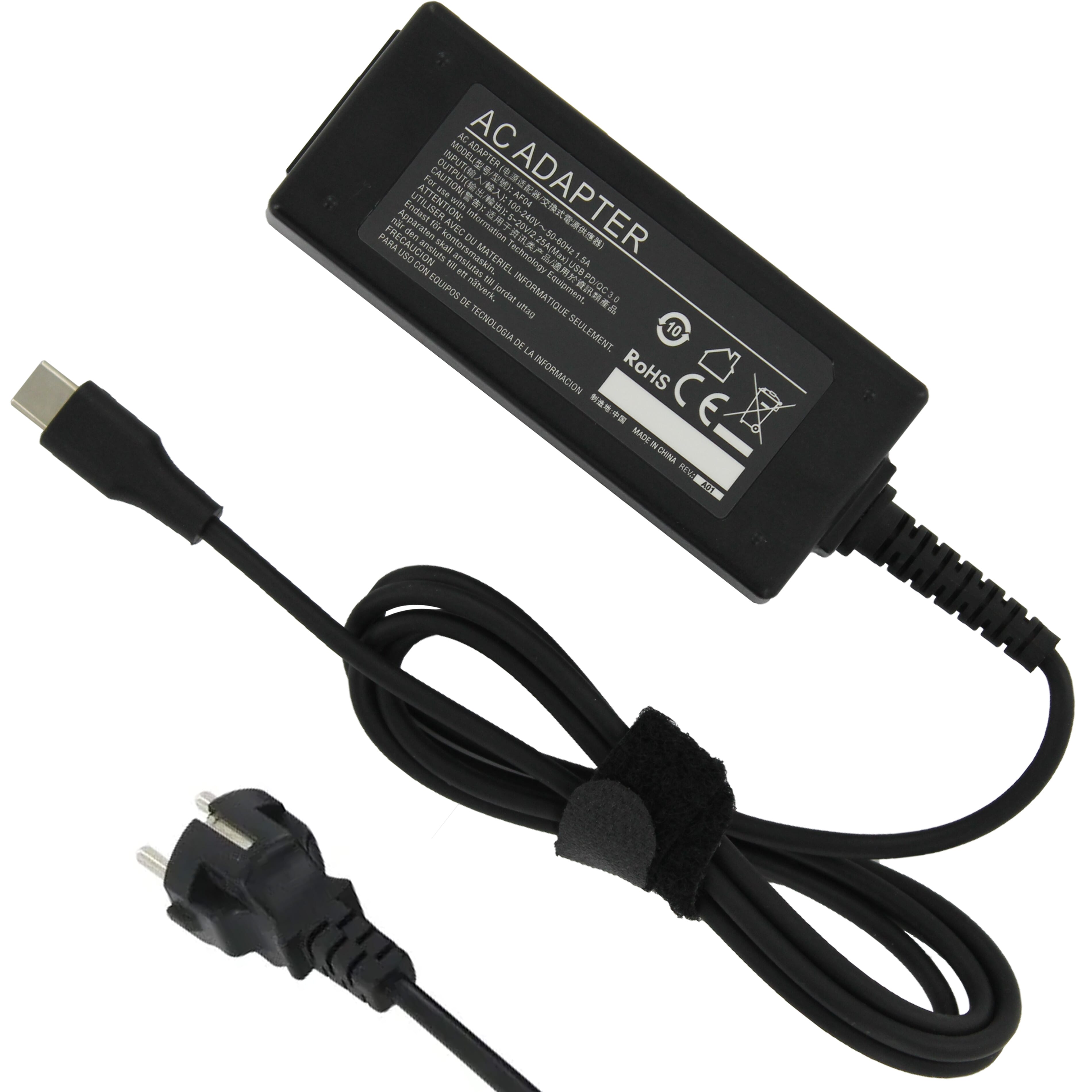 Laptop USB-C AC Adapter 45W Zwart