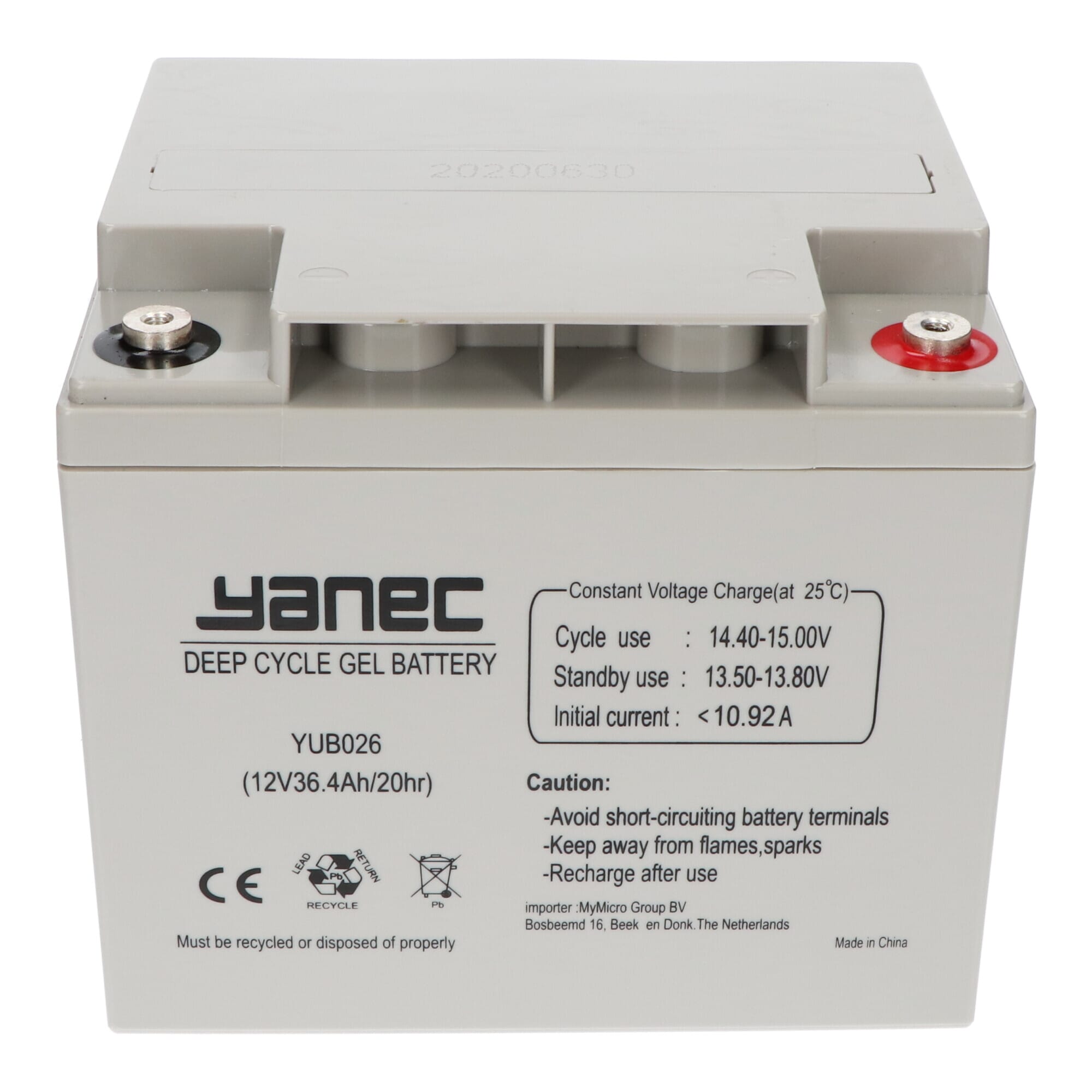 Yanec Gel Accu 12V 36.4Ah